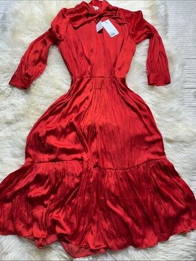 Zadig & Voltaire Coquelicot Satin Dress in Vibrant Red